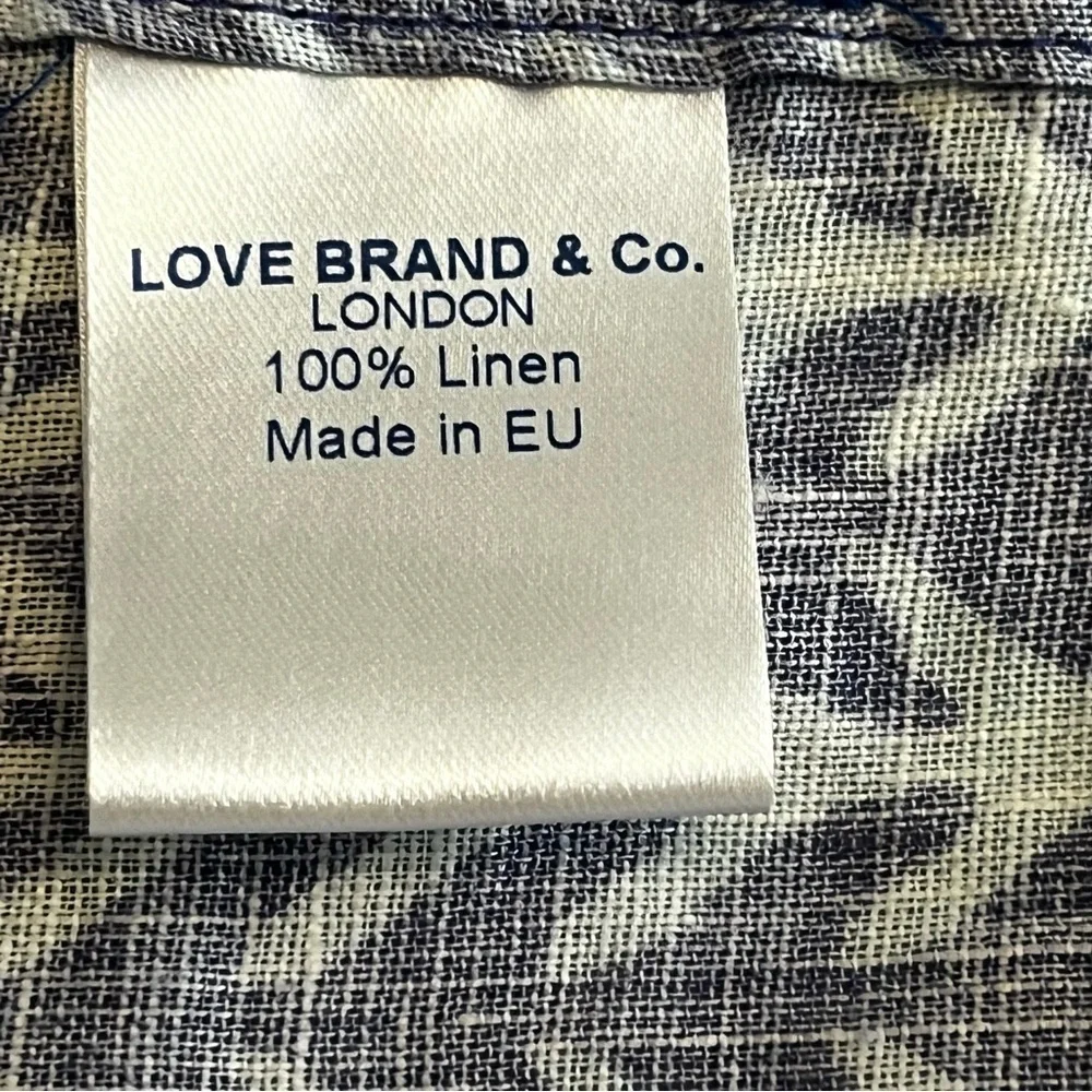 Love Brand & Co ABACO Men's Linen Shirt Long Sleeve Button Down Whale Tale M - Picture 13 of 15